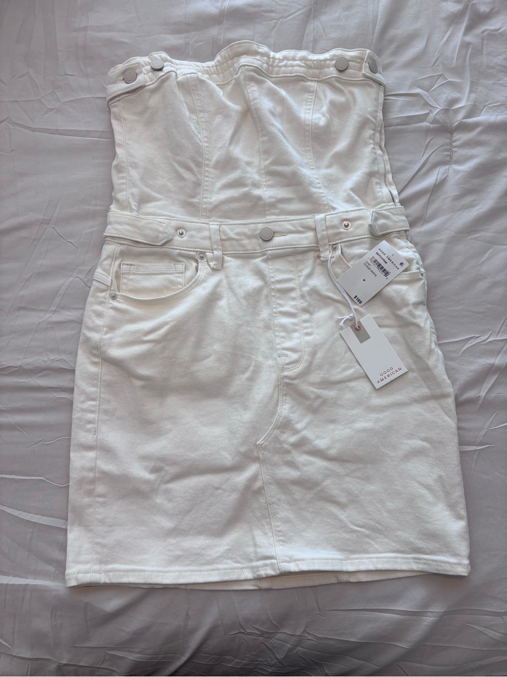 Good American Cloud White Fit for Success Dress.